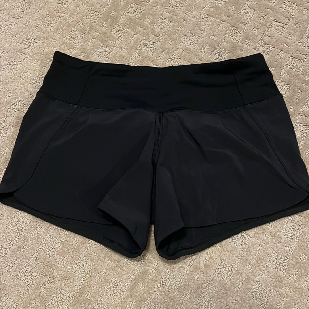 Black Lululemon running short size 4 with back zipper